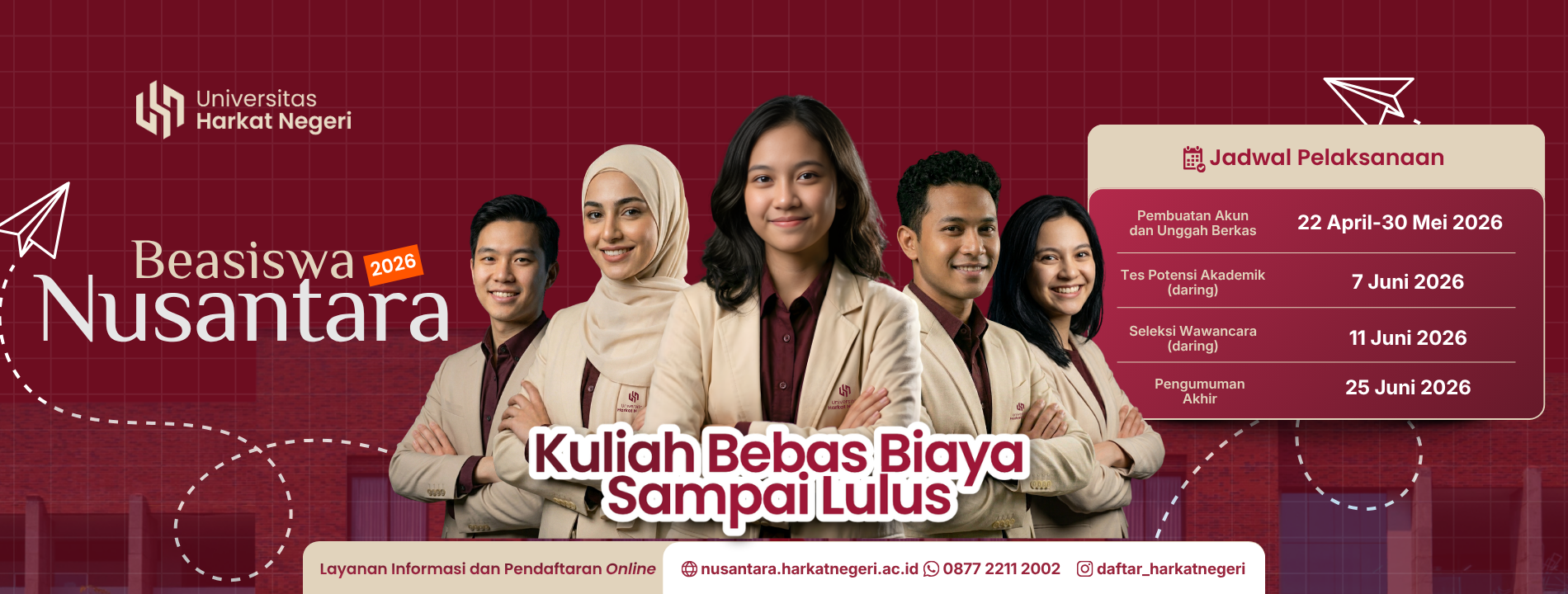 Slider Beasiswa Universitas Harkat Negeri